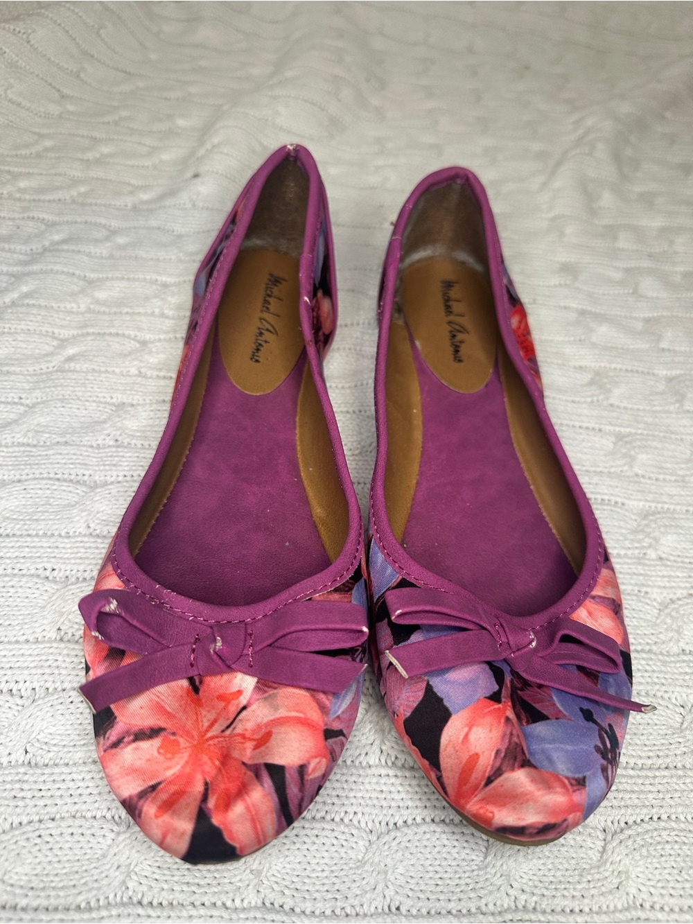Michael Antonio Purple Floral Ballet Flats
